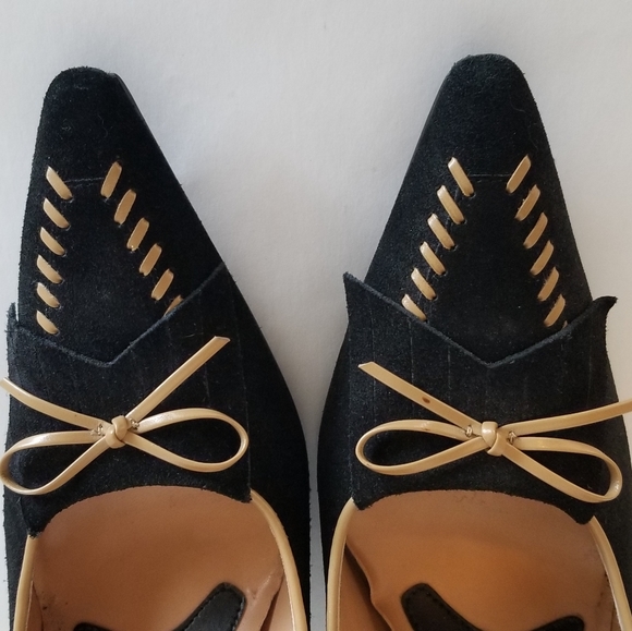 Carlos Santana Black Suede Pointy Toe Heels Sz 9.5 - Picture 5 of 7